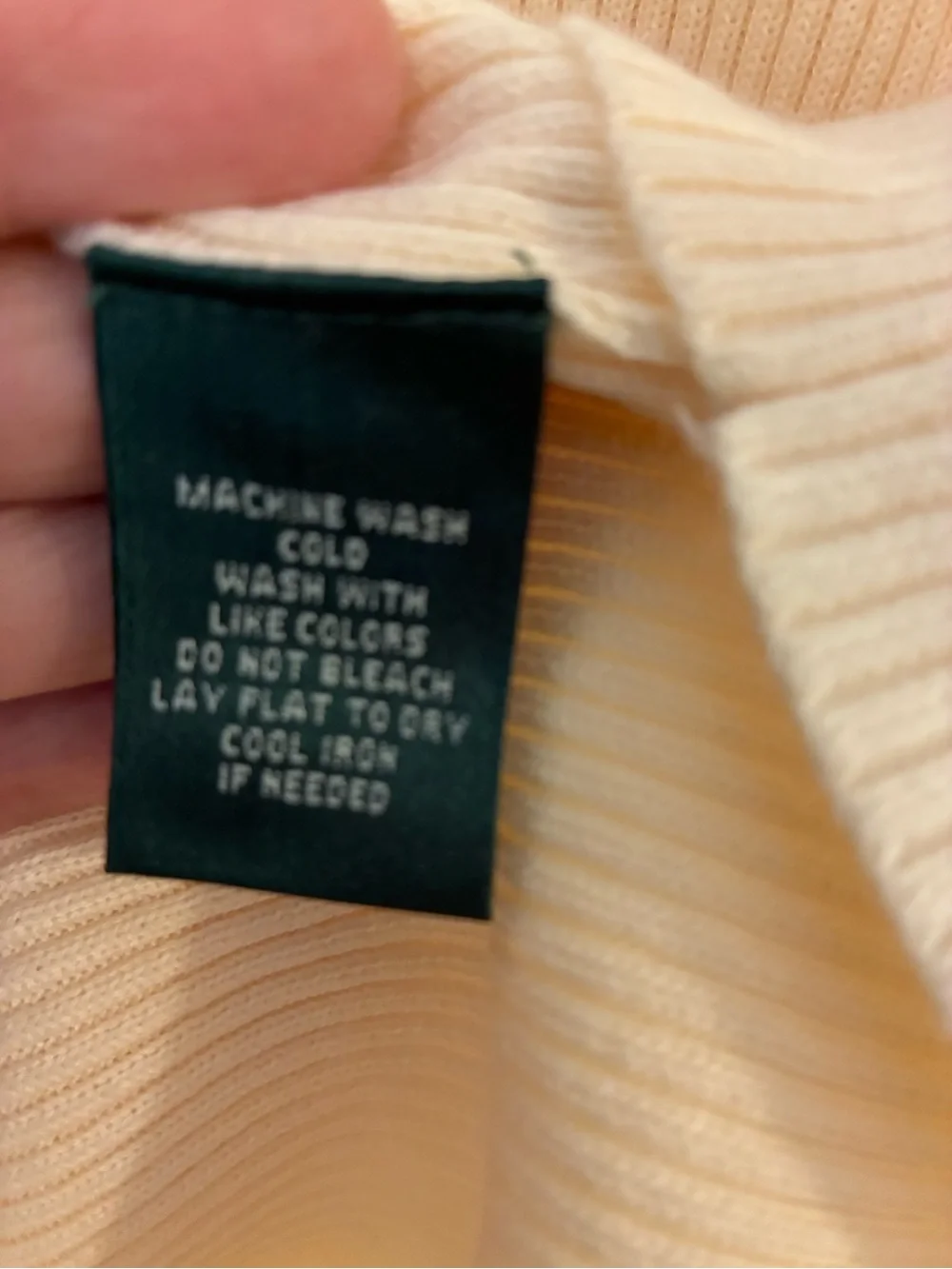 Lauren Ralph Lauren Cream Ribbed Turtleneck Sweater XL